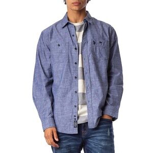 U.S. Polo Assn. Chambray Button Down Shirt-Blue-Men Size XL